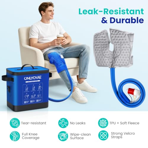ONLYCARE Ice Machine for Knee After Surgery w/Programmable Timer - color: Dark Blue