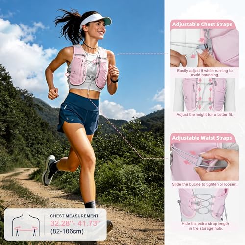 BECOJADDE 5L Running Vest for Women, Hydration Backpack Lightweight & Breathable for Trail Running, Marathon, Hiking, Cycling - color: Purple