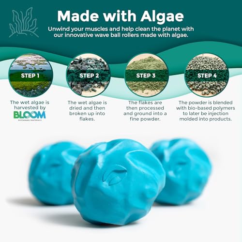 Oceanfoam Ball Roller, Lacrosse Ball Massage Ball Therapy - Miami Blue, 3pk - color: Pack of 3 (Miami Blue)