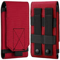 Tactical Molle Phone Holster Pouch, Universal Belt Waist Bag for iPhone 18 Pro Max/17 Pro/17/16 Pro Max/15 Pro Max/14 Pro Max/13, Samsung S26 Ultra/S25/S24, Size L - color: Red(1 Pack)