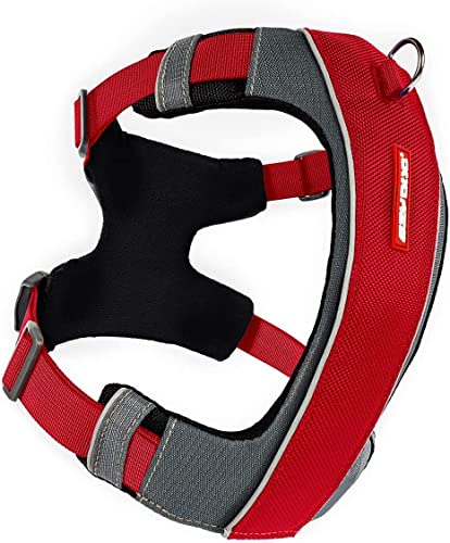EzyDog X-Link Dog Harness, No Pull Design with Front D-Ring - X-Small, Red - color: Red, size: X-Small