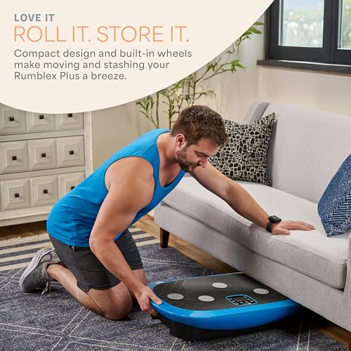 Lifepro Rumblex 4D Vibration Plate Exercise Machine with 7 Training Modes - color: Blue, size: Plus