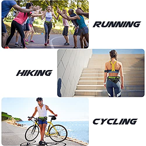 Running Belt, Waterproof Hydration Belt with Water Bottle Holder Hiking Walking Waist Pack Reflective Adjustable Fanny Pack Compatible for Phone Waistband Outdoor - color: Green