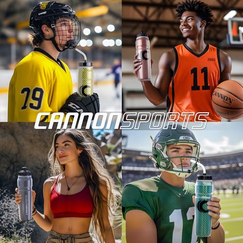 Cannon Sports 28oz Insulated Squeeze Water Bottle with Straw, Leak Proof Lids, 2 lids (Straw and Squeeze), Double Wall Insulation, Wide Mouth, BPA-Free (2 Pack) (Yellow) - color: Yellow