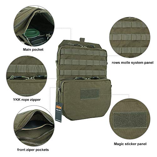 EXCELLENT ELITE SPANKER Tactical MOLLE Hydration Pack for 3L Water Bladder - color: Ranger Green