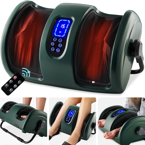 Best Choice Products Shiatsu Foot Massager with Heat for Plantar Fasciitis & Neuropathy, Kneading Foot & Calf Massager with Remote, 360° Adjustable Handle, Rolling & Compression Massage - Green - color: Green