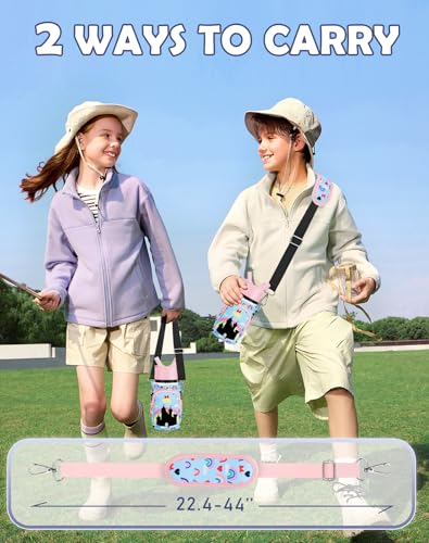 Miss Adola Kids Water Bottle Carrier, 10-18 Oz - color: Rainbow Castle