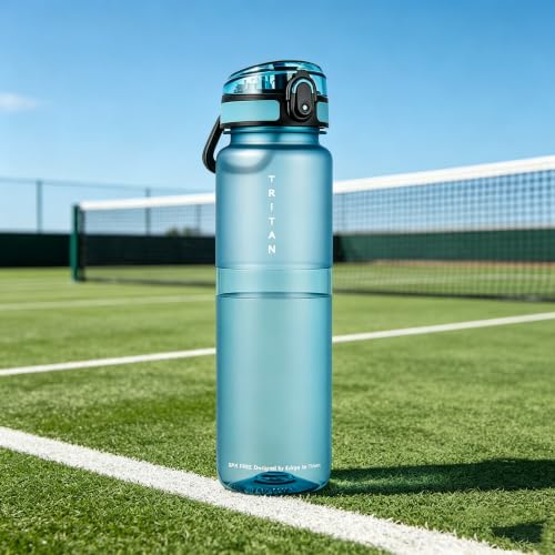 32oz Clear Tritan Water Bottle with Chug Lid - color: Dark Teal