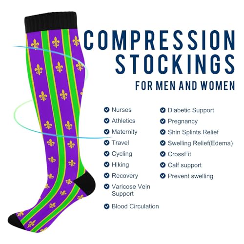 Wusikd Cute Penguin Compression Socks for Women and Men Circulation Long Socks for Athletic Running 1 - color: Multi 14