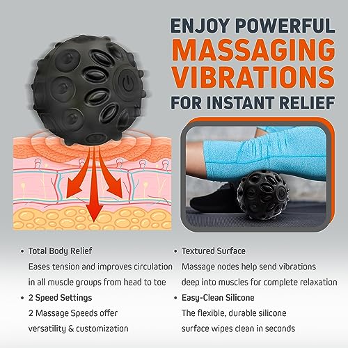Vibrating Massage Ball, Deep Tissue Trigger Point, Myofascial Release, Yoga