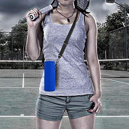AUPET Water Bottle Sling Bag Carrier Crossbody Sleeve,Insulated Neoprene Bottle Case Holder Pouch Cover 500ML/17oz with Shoulder Strap for Walking Women Men - color: Pure Blue