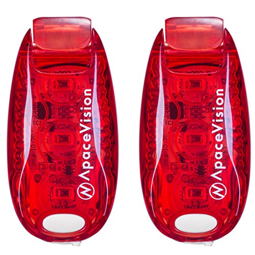 EverLightFX USB Rechargeable LED Safety Light 2 Pack, Clip On Strobe Light - color: Red