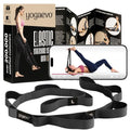 Yogaevo Elastic Stretching Strap With Loops For Physical Therapy - color: Black
