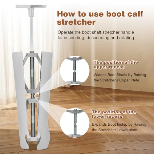 Boot Calf Stretcher,Professional Boot Shaft Stretcher– Heavy-Duty Aluminum Alloy,Ideal For Wide Calf,Leather & Cowboy Boots,Relieves Boot Tightness On Ankle & Calf