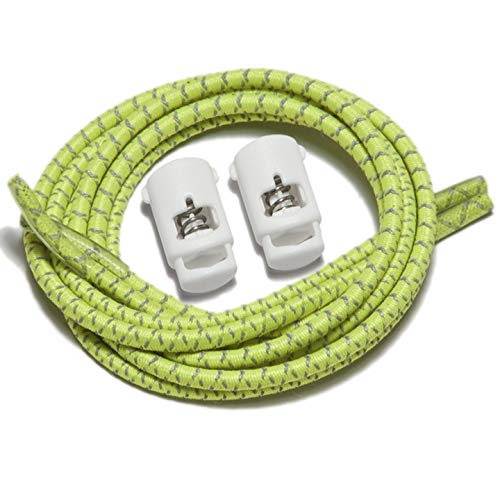 IBUNGEE LACES (Elastic No Tie Shoelaces (Made in the USA) - color: Yellow Reflective, size: 22-inch