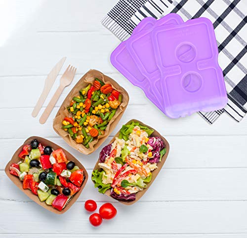 Healthy Packers Ice Packs for Lunch Boxes, Slim Cooler Ice Packs - color: Purple (4 Pack)