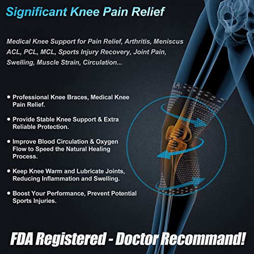 NEENCA Upgraded Thin Knee Brace for Women/Men, Compression Knee Support with Gel Pad & Spring Stabilizers. Knee Sleeve for Meniscus Tear, ACL, PCL, Arthritis, Joint Pain Relief, Runner, Workout, Sport - size: XX-Large