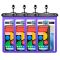 4 Pack 10.5“ Large Waterproof Phone Pouch - Underwater Clear Cell Holder - Universal Water Proof Dry Bag with Neck Lanyard for iPhone 16 Pro Max Samsung Galaxy with Heavy Case for Beach Swimming Pool - color: 4 Purple