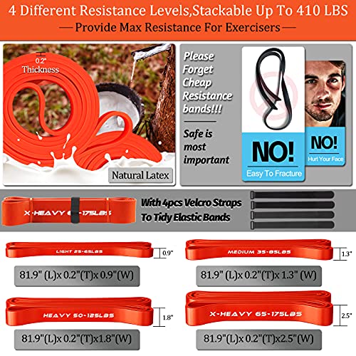 DASKING Resistance Band Bar Set for Home Gym, 500LB Total Resistance with Longer Bar & 4 Stackable Bands, Detachable for Full Body Workouts, Door Anchor, Exercise Guide - style: 98CM/38.5" Length
