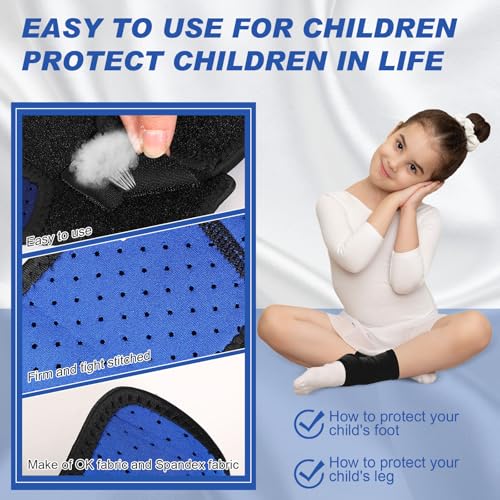 Tarpop 2 Pairs Kids Ankle Brace, Compression Sleeves, M+S, Blue - color: Blue, size: Small,Medium