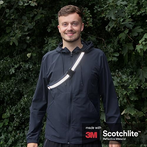 Salzmann Multi-Purpose Reflective Running Belt | Adjustable Hi Vis Strap - color: Navy Blue