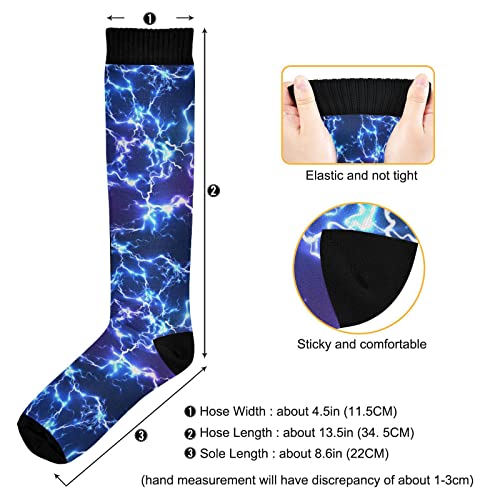 Compression Socks for Women & Men Knee High Socks - color: Blue Electric Lightning