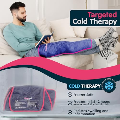 Magic Gel Leg Ice Pack - Professional Cold Therapy - Wrap Around Shin Ice Packs - Full Leg Ice Pack Wrap Around Entire Leg - Cool Down Your Legs Shins Hamstrings - Ice Packs Sleeve - style: Leg Ice Pack