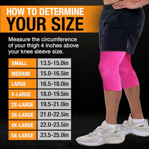 Doc Miller Knee Compression Sleeve Brace for Men & Women - color: Pink