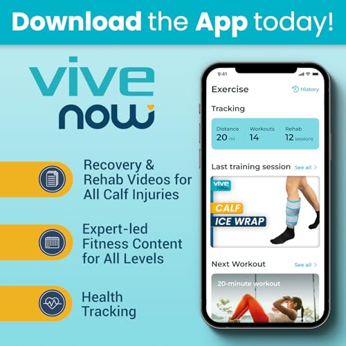 Vive Calf & Shin Ice Pack Wrap (Single) - Extra Strength Hot & Cold Therapy - size: Single