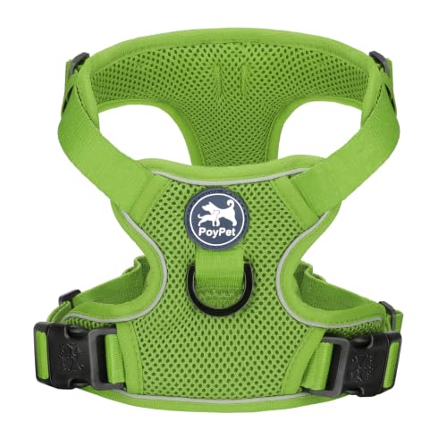 PoyPet Mesh Dog Harness, Reflective Breathable Puppy Vest for Small Dogs - color: Grass Green, size: XS