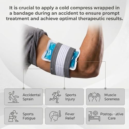 6 Pack Ice Pack Extension Straps - 35"x3" Elastic Wrap for Hot & Cold Packs - color: Gray and White