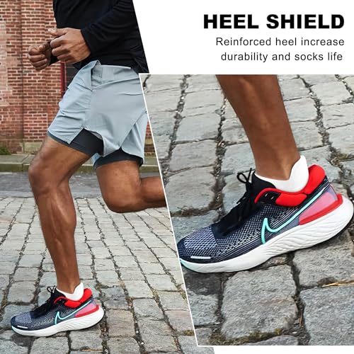 Gonii Men's Running Athletic Ankle Socks - Thick Cushioned Low Cut Socks - color: N-5 Pairs Grey, size: 12-15