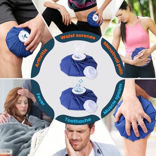 Medcosa 6" (15.2cm) Ice Bag Reusable - Refillable Ice Pack - Watertight Bag to Hold Cubes - Stay Cool & Dry - Comfortable Soft Fabric - Secure Spill Proof Closure - style: Ice Bag - 6 Inches