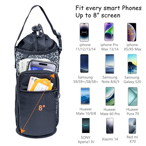 Water Bottle Holder with Strap, Water Bottle Carrier Bag - size: Medium
