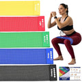 Resistance Bands for Working Out - Exercise Bands Set with Workout Guide - Fabric Elastic Bands for Physical Therapy - Fitness Bands Ideal for Legs Hip Glute