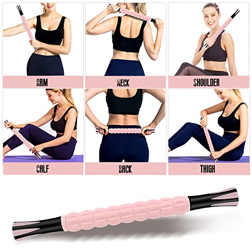 Muscle Roller, Muscle Roller Stick Lipo Roller Lymphatic Massager Muscle Roller for Legs Massager Roller for Muscles Deep Tissue, Lymphatic Drainage, Lipo Massager After Surgery Roller - color: Pink/Black