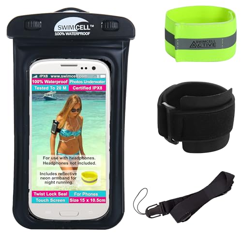 Waterproof Phone Holder For Running & Swimming - Headphone Jack - Standard - size: Standard With Headphone Jack