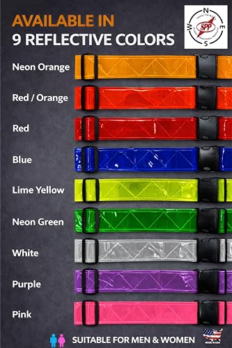 Reflective Running Belt, High Visibility Safety, Adjustable Belt for Running, Walking & Cycling - color: White