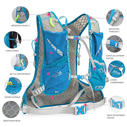 IX INOXTO Running Hydration Vest for Men Women Water Backpack for Running 3L Running Hydration Pack for Trail Running Marathon Race Hiking