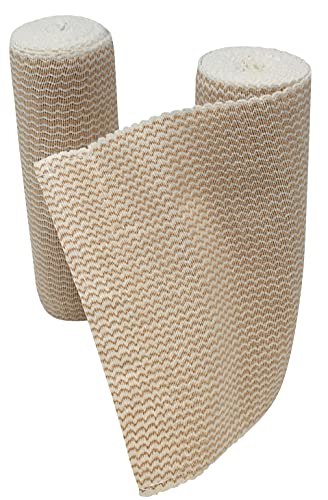 6" Elastic Bandage Wrap with Self-Closure, 2-Pack – 15 ft Stretched – Latex-Free, Reusable, Washable – Compression Support for Sprains, Injuries, Swelling, Sports Recovery - size: 6"