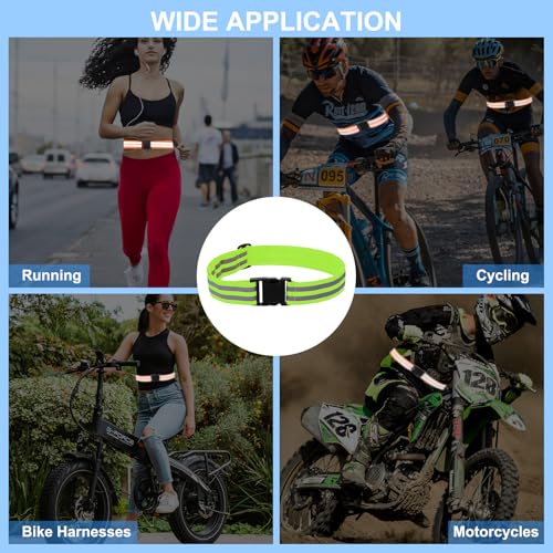 PATIKIL Adjustable Reflective Running Belt, Glow Pt Belt Sash for Cycling Walking - color: Green, size: 1.9 Inch