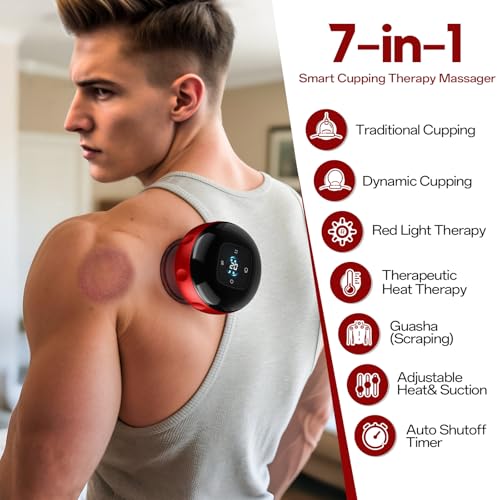 8 Pack Cupping Set,Smart Cupping Massager,Cupping Set with 2 Modes for Targeted Muscle Soreness,Tighter Skin,Cupping Kit with 20 Levels Suction and Heat - size: 8 PACK