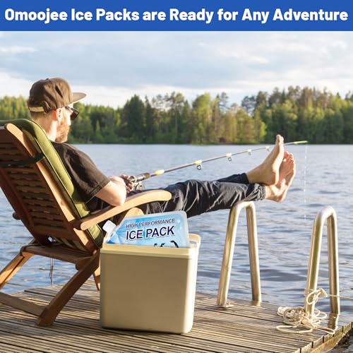 Reusable Ice Packs for Cooler, Freezer Ice Packs for Lunch Boxes, Cooler Ice Packs for Camping Gear, Fishing - size: Medium