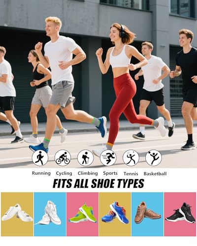 Womens Compression Ankle Crew Socks, Breathable Cushioned Socks - color: Pink Orange Yellow Green Blue Grey, size: 6-9