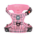 PoyPet Plaid Dog Harness Small, No Pull Vest with Front Clip & Neck Buckle - color: Checkered Pink, size: S
