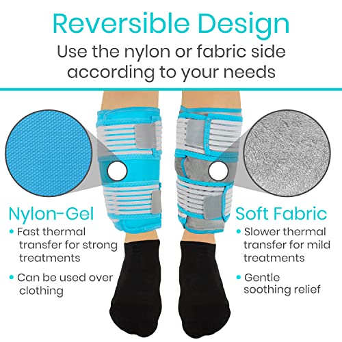 Vive Calf & Shin Ice Pack Wrap (Pair) - Extra Strength Hot & Cold Therapy - size: 2 Pack