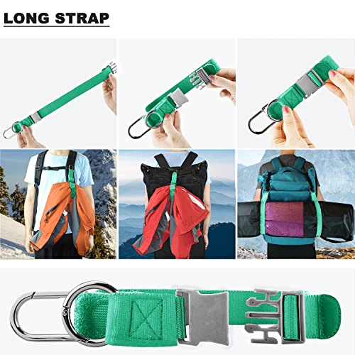 ZINZ Elastic Jacket Gripper Travel Strap with D-Ring Hooks and Buckle - color: Light Green