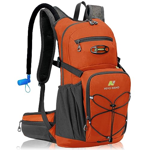 N NEVO RHINO Hydration Backpack, 18L Hiking Backpack with 3L Water Bladder - color: Orange