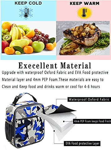 ZM-YOUTOO Lunch Box for Men - Reusable Lunch Bag Men Adult Women- Insulated Small LunchBox (Camouflage) - color: Camouflage