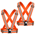 Reflective Vest, High Visibility Safety Vest Straps Reflective Gear for Night Running Walking Cycling for Men Women Kids - color: 2 Orange